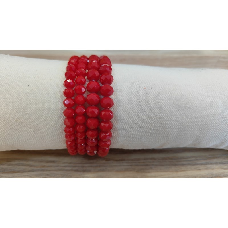 Pack pulseras cristal rojo