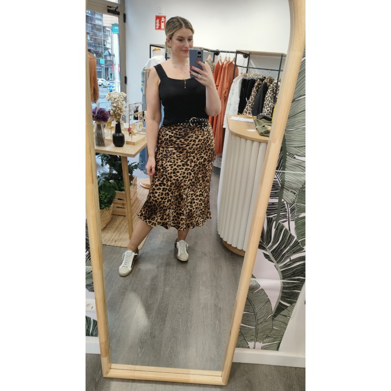 Falda  midi animal print